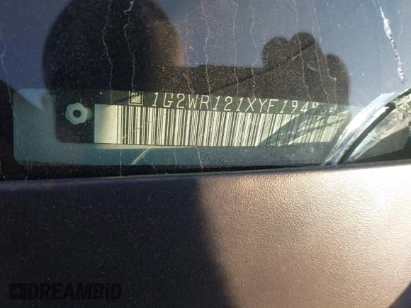 ✅ 2000 Pontiac Grand Prix GTP • VIN: 1G2WR121XYF194934 • Lot: 42966479. Listed on IAAI with 124,620 mi. Free auction sales archive from the USA and detailed vehicle history report at DreamBid. Image 9.