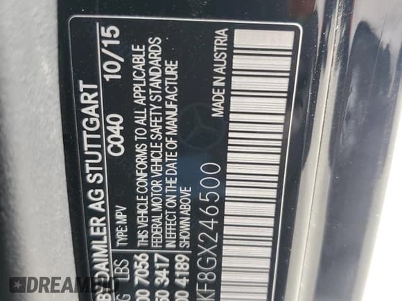 ✅ 2016 Mercedes-Benz G 550 • VIN: WDCYC3KF8GX246500 • Лот: 65649125. Опубликован ранее на Copart с пробегом 74 268 миль. Бесплатный доступ к архиву аукционных продаж из США и подробный отчёт об истории автомобиля на DreamBid. Изображение 13.