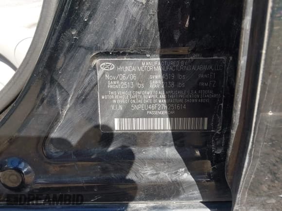 ✅ 2007 Hyundai Sonata SE • VIN: 5NPEU46F27H251614 • Лот: 43362417. Опубликован ранее на IAAI с пробегом 134 154 миль. Бесплатный доступ к архиву аукционных продаж из США и подробный отчёт об истории автомобиля на DreamBid. Изображение 9.