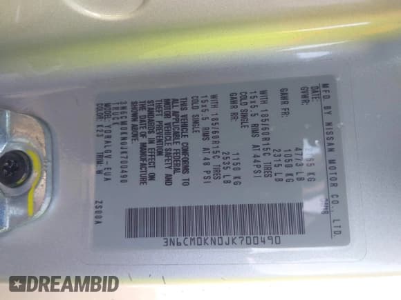 ✅ 2018 Nissan NV200 SV • VIN: 3N6CM0KN0JK700490 • Lot: 43640303. Wystawiony na IAAI z przebiegiem 136 740 mil. Bezpłatny archiwum sprzedaży aukcyjnych z USA i szczegółowy raport historii pojazdu na DreamBid. Zdjęcie 9.