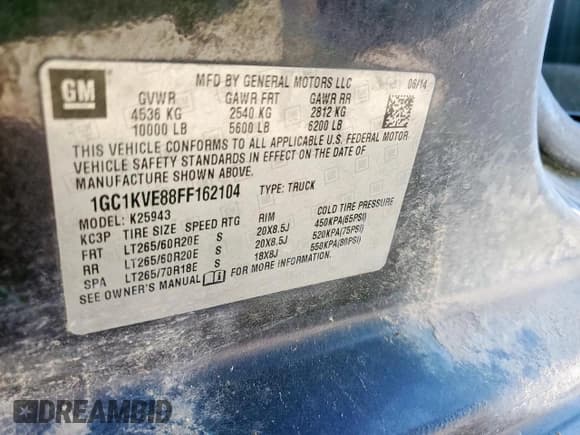 ✅ 2015 Chevrolet Silverado 2500HD LT • VIN: 1GC1KVE88FF162104 • Lot: 86138115. Wystawiony na Copart z przebiegiem 190 254 mil. Bezpłatny archiwum sprzedaży aukcyjnych z USA i szczegółowy raport historii pojazdu na DreamBid. Zdjęcie 13.