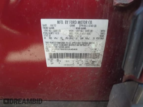 ✅ 2013 Ford Explorer • VIN: 1FM5K7B83DGA45406 • Lot: 43016996. Wystawiony na IAAI z przebiegiem 252 162 mil. Bezpłatny archiwum sprzedaży aukcyjnych z USA i szczegółowy raport historii pojazdu na DreamBid. Zdjęcie 9.