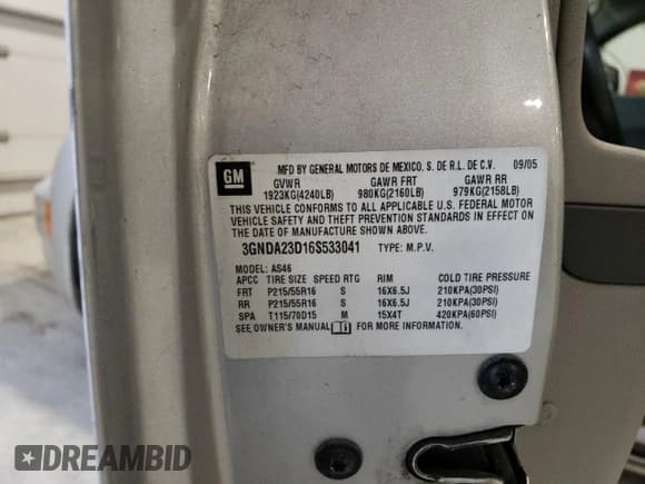 ✅ 2006 Chevrolet HHR LT • VIN: 3GNDA23D16S533041 • Lot: 83550774. Listed on Copart with Not provided. Free auction sales archive from the USA and detailed vehicle history report at DreamBid. Image 13.