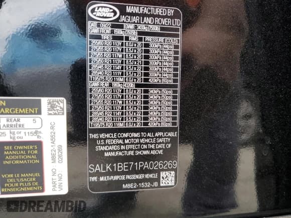 ✅ 2023 Land Rover Range Rover Autobiography • VIN: SALK1BE71PA026269 • Lot: 78924064. Listed on Copart with 22,130 mi. Free auction sales archive from the USA and detailed vehicle history report at DreamBid. Image 14.