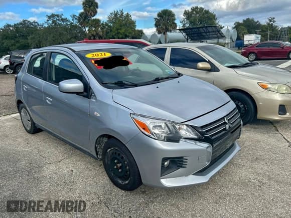 ✅ 2021 Mitsubishi Mirage ES • VIN: ML32AUHJ3MH011398 • Лот: 96622775. Опубликован ранее на Copart с пробегом 60 698 миль. Бесплатный доступ к архиву аукционных продаж из США и подробный отчёт об истории автомобиля на DreamBid. Изображение 1.