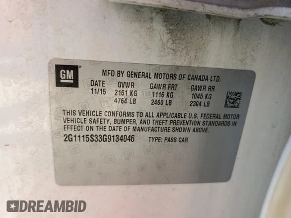 ✅ 2016 Chevrolet Impala LT • VIN: 2G1115S33G9134046 • Лот: 73242184. Опубликован ранее на Copart с пробегом 135 902 миль. Бесплатный доступ к архиву аукционных продаж из США и подробный отчёт об истории автомобиля на DreamBid. Изображение 13.