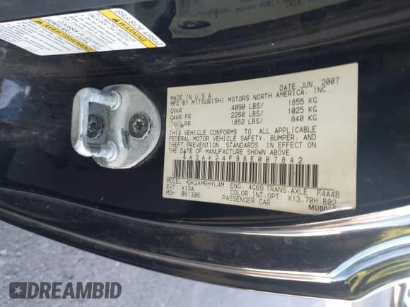 ✅ 2008 Mitsubishi Eclipse GS • VIN: 4A3AK24F98E007842 • Lot: 43797187. Listed on IAAI with 110,053 mi. Free auction sales archive from the USA and detailed vehicle history report at DreamBid. Image 9.