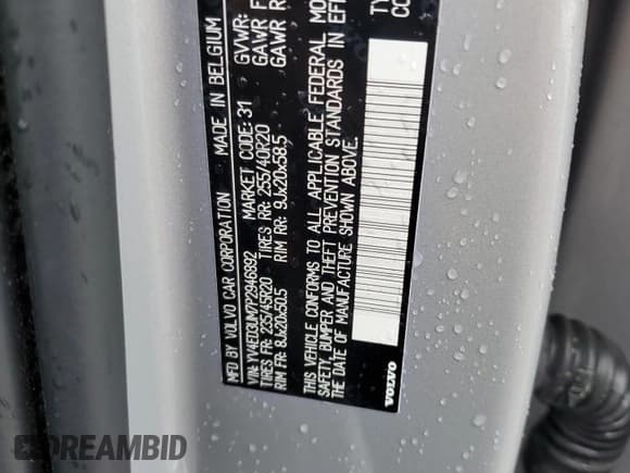 ✅ 2023 Volvo XC40 Ultimate • VIN: YV4ED3UM7P2946892 • Lot: 54589715. Listed on Copart with 20,301 mi. Free auction sales archive from the USA and detailed vehicle history report at DreamBid. Image 13.