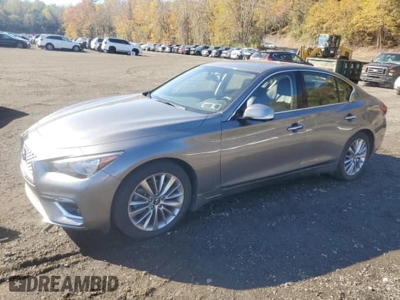 ✅ 2021 Infiniti Q50 Luxe • VIN: JN1EV7BR4MM755083 • Lot: 82506425. Wystawiony na Copart z przebiegiem 45 273 mil. Bezpłatny archiwum sprzedaży aukcyjnych z USA i szczegółowy raport historii pojazdu na DreamBid. Zdjęcie 1.