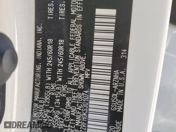 ✅ 2019 Toyota Highlander LE Plus • VIN: 5TDZZRFH0KS301074 • Лот: 80640475. Опубликован ранее на Copart с пробегом 61 334 миль. Бесплатный доступ к архиву аукционных продаж из США и подробный отчёт об истории автомобиля на DreamBid. Изображение 13.