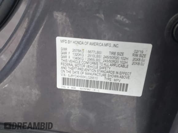 ✅ 2019 Acura MDX Technology • VIN: 5J8YD4H55KL025610 • Lot: 41966324. Listed on IAAI with 96,877 mi. Free auction sales archive from the USA and detailed vehicle history report at DreamBid. Image 9.