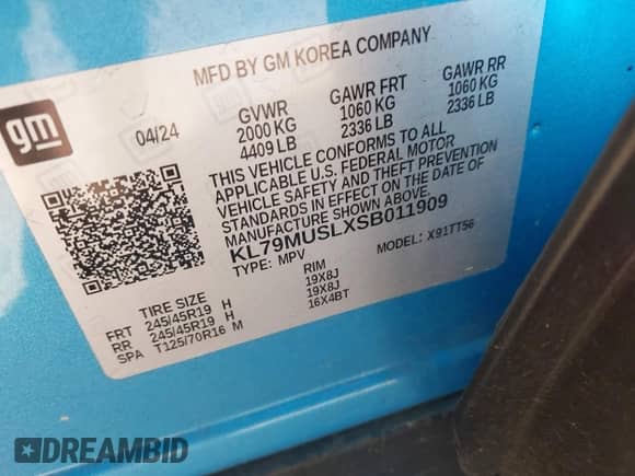 2025 Chevrolet TrailBlazer RS с VIN KL79MUSLXSB011909, выставлен на аукционе IAAI как лот 42779425 с пробегом 22 708 миль миль и . История ставок и продаж доступна на DreamBid. Изображение 9.