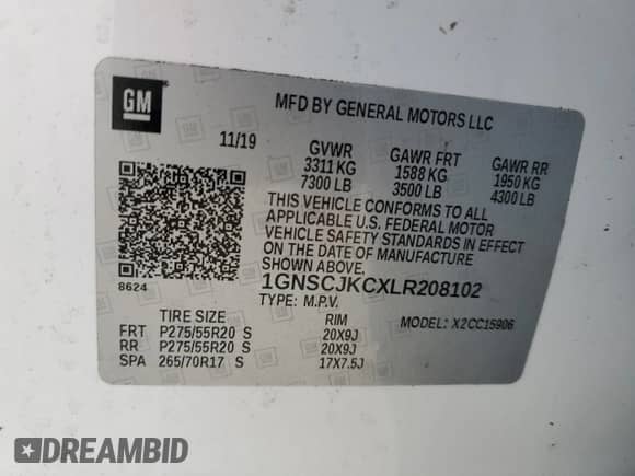 2020 Chevrolet Suburban Premier с VIN 1GNSCJKCXLR208102, выставлен на аукционе Copart как лот 86571624 с пробегом 246 214 миль миль и На запчасти • Non repairable. История ставок и продаж доступна на DreamBid. Изображение 13.