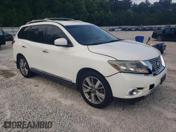 ✅ 2014 Nissan Pathfinder Platinum • VIN: 5N1AR2MN5EC714185 • Lot: 59264835. Listed on Copart with 154,998 mi. Free auction sales archive from the USA and detailed vehicle history report at DreamBid. Image 4.