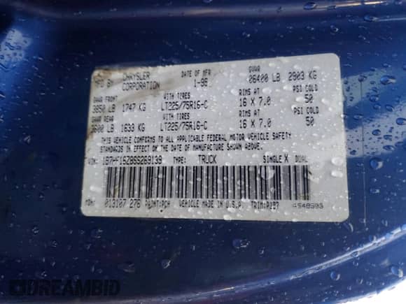 1995 Dodge 1500 с VIN 1B7HF16Z8SS269139, выставлен на аукционе Copart как лот 84119694 с пробегом 59 838 миль миль и Списание • Salvage title. История ставок и продаж доступна на DreamBid. Изображение 14.