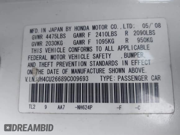 ✅ 2009 Acura TSX • VIN: JH4CU26689C009693 • Lot: 43647024. Wystawiony na IAAI z przebiegiem 160 419 mil. Bezpłatny archiwum sprzedaży aukcyjnych z USA i szczegółowy raport historii pojazdu na DreamBid. Zdjęcie 9.