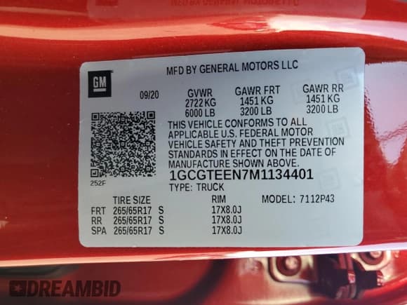 ✅ 2021 Chevrolet Colorado 4WD ZR2 • VIN: 1GCGTEEN7M1134401 • Lot: 92054925. Listed on Copart with 52,422 mi. Free auction sales archive from the USA and detailed vehicle history report at DreamBid. Image 12.