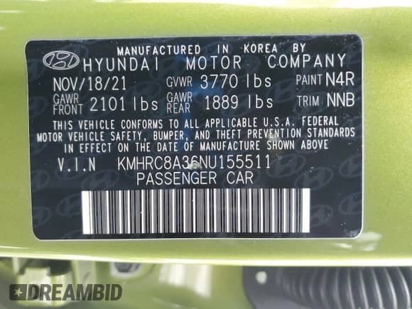 2022 Hyundai Venue SEL с VIN KMHRC8A36NU155511, выставлен на аукционе Copart как лот 81150674 с пробегом 26 297 миль миль и Списание • Salvage title. История ставок и продаж доступна на DreamBid. Изображение 13.