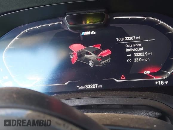 ✅ 2023 BMW M4 Competition xDrive • VIN: WBS43AZ04PCL58351 • Lot: 41307049. Listed on IAAI with 33,207 mi. Free auction sales archive from the USA and detailed vehicle history report at DreamBid. Image 7.