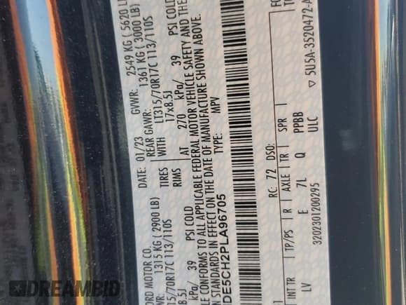 ✅ 2023 Ford Bronco • VIN: 1FMDE5CH2PLA96705 • Lot: 60813415. Listed on Copart with 14,760 mi. Free auction sales archive from the USA and detailed vehicle history report at DreamBid. Image 12.