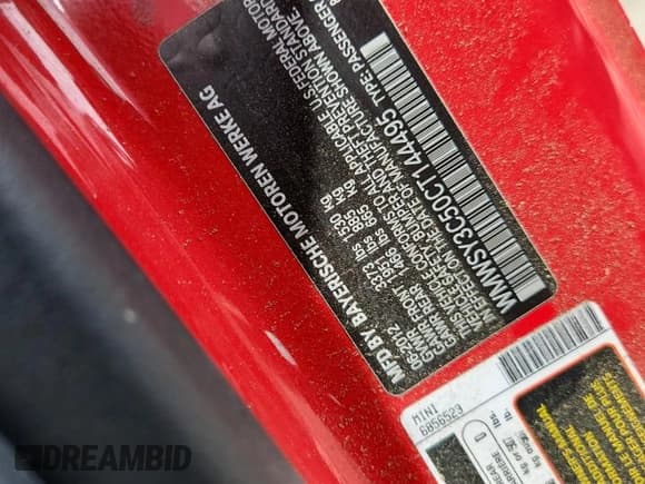 ✅ 2012 MINI Roadster S • VIN: WMWSY3C50CT144495 • Лот: 85184645. Опубликован ранее на Copart с пробегом 98 066 миль. Бесплатный доступ к архиву аукционных продаж из США и подробный отчёт об истории автомобиля на DreamBid. Изображение 12.