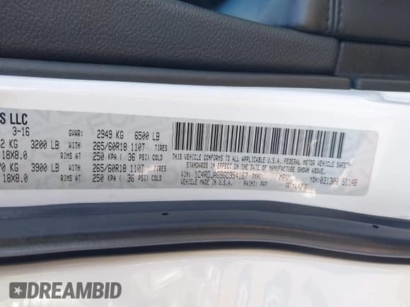 ✅ 2016 Dodge Durango SXT • VIN: 1C4RDJAG9GC354167 • Lot: 43574450. Listed on IAAI with 305,316 mi. Free auction sales archive from the USA and detailed vehicle history report at DreamBid. Image 9.