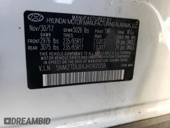 ✅ 2018 Hyundai Santa Fe 2.4L • VIN: 5NMZTDLBXJH092058 • Лот: 75224553. Опубликован ранее на Copart с пробегом 83 877 миль. Бесплатный доступ к архиву аукционных продаж из США и подробный отчёт об истории автомобиля на DreamBid. Изображение 15.