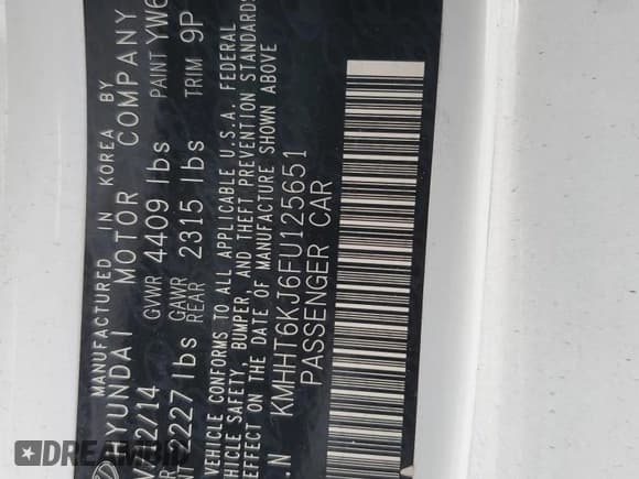 ✅ 2015 Hyundai Genesis Coupe 3.8L Base • VIN: KMHHT6KJ6FU125651 • Lot: 72545964. Wystawiony na Copart z przebiegiem Nie podano. Bezpłatny archiwum sprzedaży aukcyjnych z USA i szczegółowy raport historii pojazdu na DreamBid. Zdjęcie 14.