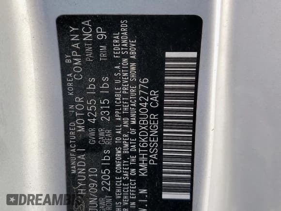 ✅ 2011 Hyundai Genesis Coupe • VIN: KMHHT6KDXBU042776 • Lot: 57615765. Wystawiony na Copart z przebiegiem 200 352 mil. Bezpłatny archiwum sprzedaży aukcyjnych z USA i szczegółowy raport historii pojazdu na DreamBid. Zdjęcie 13.