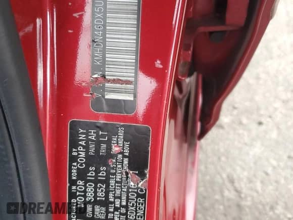 2005 Hyundai Elantra GLS z VIN KMHDN46DX5U016531, wystawiony jako Copart lot #76268804 z przebiegiem 105 467 mil mil oraz Szkoda całkowita • Salvage title. Historia ofert i sprzedaży dostępna na DreamBid. Obrazek 14.