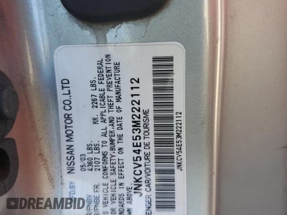 ✅ 2003 Infiniti G35 w/Leather • VIN: JNKCV54E53M222112 • Lot: 82407825. Wystawiony na Copart z przebiegiem 179 533 mil. Bezpłatny archiwum sprzedaży aukcyjnych z USA i szczegółowy raport historii pojazdu na DreamBid. Zdjęcie 12.