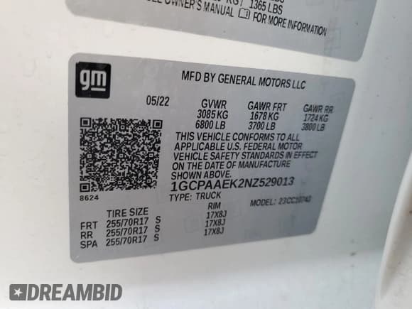 ✅ 2022 Chevrolet Silverado 1500 Work Truck • VIN: 1GCPAAEK2NZ529013 • Lot: 80118443. Wystawiony na Copart z przebiegiem 22 608 mil. Bezpłatny archiwum sprzedaży aukcyjnych z USA i szczegółowy raport historii pojazdu na DreamBid. Zdjęcie 14.