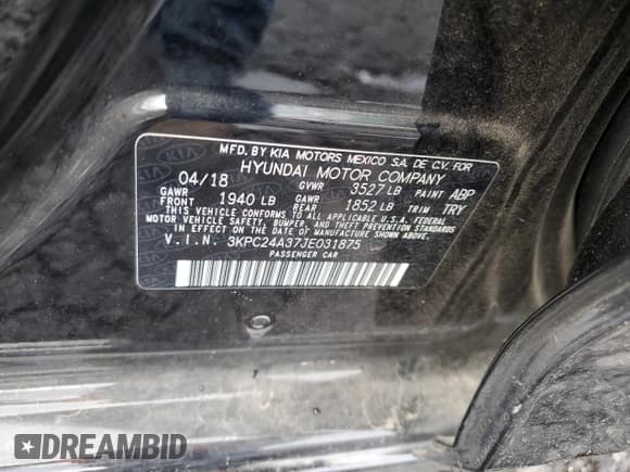 ✅ 2018 Hyundai Accent SE • VIN: 3KPC24A37JE031875 • Лот: 76179544. Опубликован ранее на Copart с пробегом 77 069 миль. Бесплатный доступ к архиву аукционных продаж из США и подробный отчёт об истории автомобиля на DreamBid. Изображение 14.