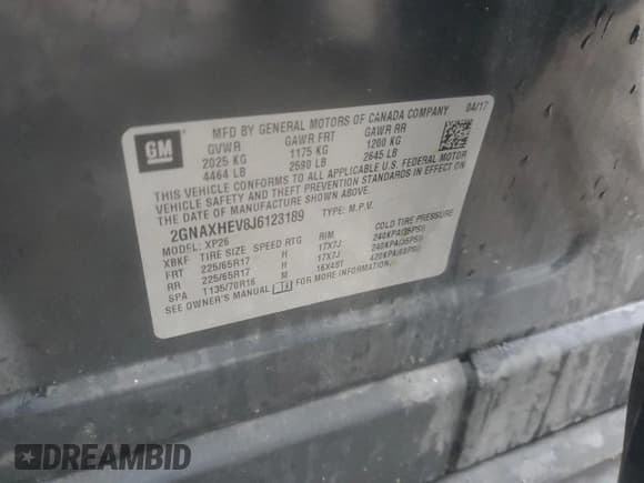 ✅ 2018 Chevrolet Equinox LS • VIN: 2GNAXHEV8J6123189 • Лот: 90649575. Опубликован ранее на Copart с пробегом 107 550 миль. Бесплатный доступ к архиву аукционных продаж из США и подробный отчёт об истории автомобиля на DreamBid. Изображение 13.