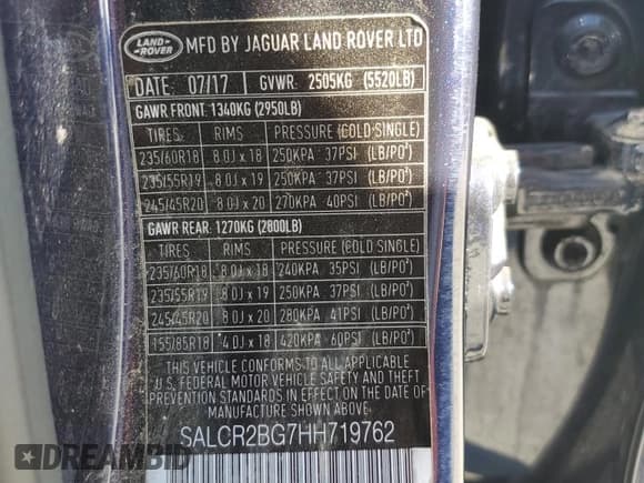 ✅ 2017 Land Rover Discovery Sport HSE • VIN: SALCR2BG7HH719762 • Лот: 80208295. Опубликован ранее на Copart с пробегом 78 364 миль. Бесплатный доступ к архиву аукционных продаж из США и подробный отчёт об истории автомобиля на DreamBid. Изображение 13.