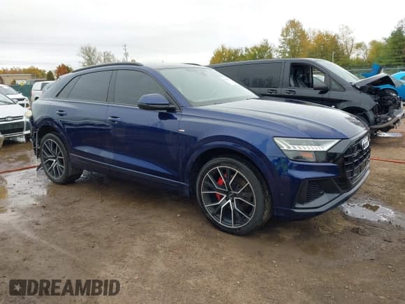 ✅ 2021 Audi Q8 Premium Plus • VIN: WA1EVAF19MD004232 • Lot: 43540011. Listed on IAAI with 77,835 mi. Free auction sales archive from the USA and detailed vehicle history report at DreamBid. Image 1.