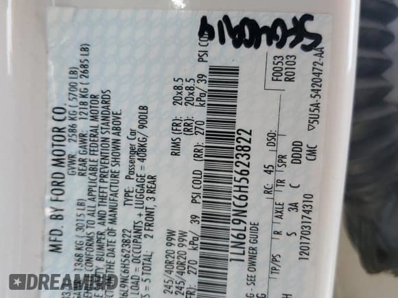 ✅ 2017 Lincoln Continental Reserve • VIN: 1LN6L9NC6H5623822 • Lot: 66814715. Listed on Copart with 74,169 mi. Free auction sales archive from the USA and detailed vehicle history report at DreamBid. Image 12.