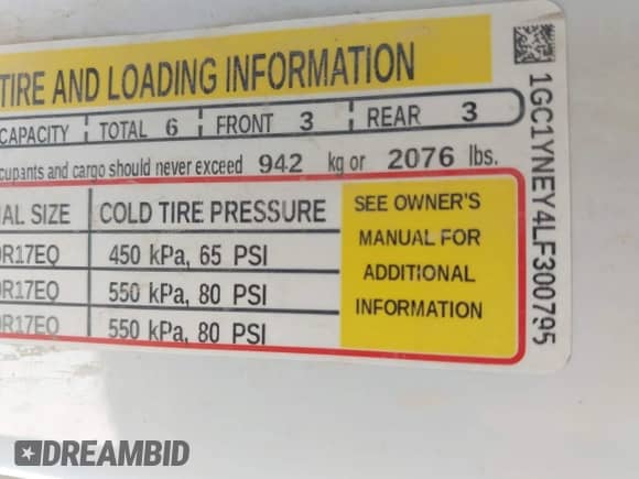 2020 Chevrolet Silverado 2500HD LT with VIN 1GC1YNEY4LF300795, listed as a IAAI auction lot 42650349 with 112,851 mi miles and . Bid and sale history available at DreamBid. Image 9.