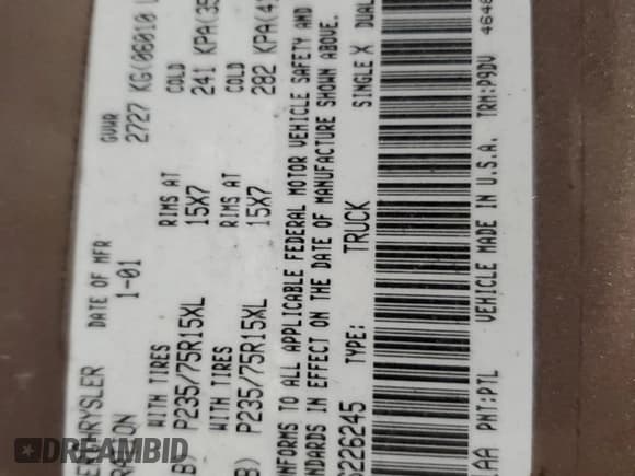 ✅ 2001 Dodge Dakota Sport • VIN: 1B7HL2ANX1S226245 • Lot: 86548114. Wystawiony na Copart z przebiegiem 146 997 mil. Bezpłatny archiwum sprzedaży aukcyjnych z USA i szczegółowy raport historii pojazdu na DreamBid. Zdjęcie 13.