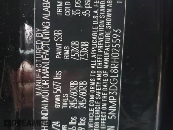 2024 Hyundai Santa Fe XRT z VIN 5NMP3DGL8RH025593, wystawiony jako Copart lot #84167984 z przebiegiem 2 927 mil mil oraz Szkoda całkowita • Salvage title. Historia ofert i sprzedaży dostępna na DreamBid. Obrazek 14.