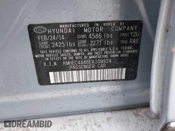 ✅ 2014 Hyundai Sonata Limited • VIN: KMHEC4A48EA109924 • Lot: 42238340. Wystawiony na IAAI z przebiegiem Nie podano. Bezpłatny archiwum sprzedaży aukcyjnych z USA i szczegółowy raport historii pojazdu na DreamBid. Zdjęcie 9.