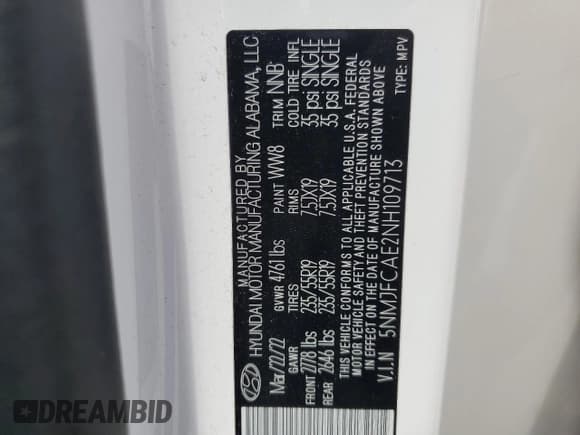 ✅ 2022 Hyundai Tucson SEL • VIN: 5NMJFCAE2NH109713 • Lot: 61083564. Wystawiony na Copart z przebiegiem 32 266 mil. Bezpłatny archiwum sprzedaży aukcyjnych z USA i szczegółowy raport historii pojazdu na DreamBid. Zdjęcie 13.