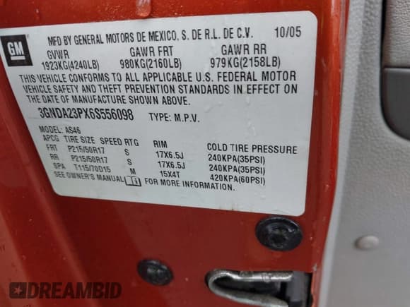 ✅ 2006 Chevrolet HHR LT • VIN: 3GNDA23PX6S556098 • Lot: 41905476. Listed on IAAI with 218,085 mi. Free auction sales archive from the USA and detailed vehicle history report at DreamBid. Image 9.