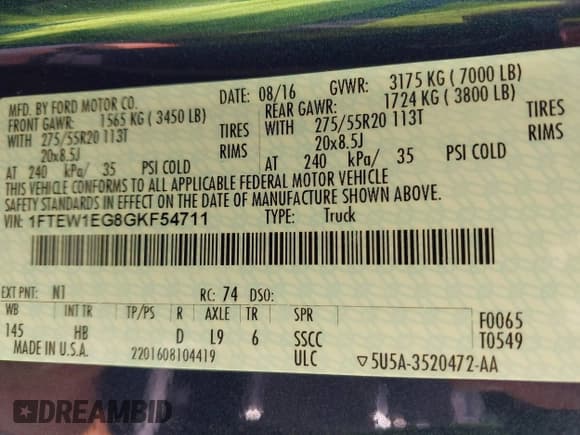 ✅ 2016 Ford F-150 XLT • VIN: 1FTEW1EG8GKF54711 • Лот: 43142931. Опубликован ранее на IAAI с пробегом 101 593 миль. Бесплатный доступ к архиву аукционных продаж из США и подробный отчёт об истории автомобиля на DreamBid. Изображение 9.