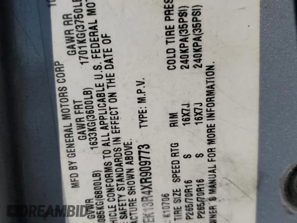 ✅ 1999 GMC Denali • VIN: 1GKEK13R4XR909773 • Lot: 80350594. Listed on Copart with 177,807 mi. Free auction sales archive from the USA and detailed vehicle history report at DreamBid. Image 14.