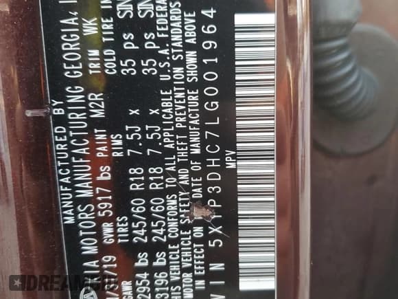 ✅ 2020 Kia Telluride EX • VIN: 5XYP3DHC7LG001964 • Lot: 81019525. Wystawiony na Copart z przebiegiem 142 545 mil. Bezpłatny archiwum sprzedaży aukcyjnych z USA i szczegółowy raport historii pojazdu na DreamBid. Zdjęcie 13.