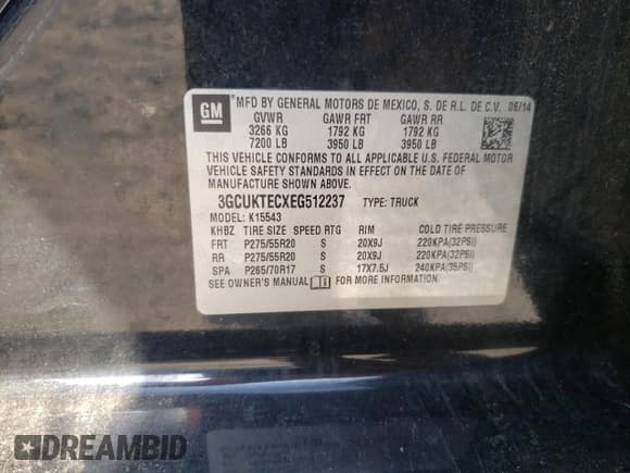 ✅ 2014 Chevrolet Silverado 1500 High Country • VIN: 3GCUKTECXEG512237 • Лот: 63100525. Опубликован ранее на Copart с пробегом 263 137 миль. Бесплатный доступ к архиву аукционных продаж из США и подробный отчёт об истории автомобиля на DreamBid. Изображение 12.