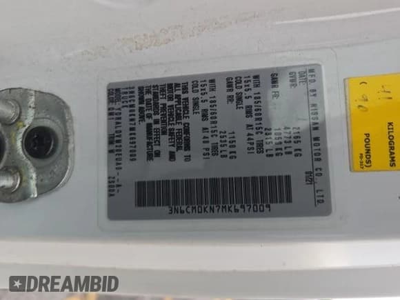 ✅ 2021 Nissan NV200 SV • VIN: 3N6CM0KN7MK697009 • Lot: 43865279. Wystawiony na IAAI z przebiegiem 81 355 mil. Bezpłatny archiwum sprzedaży aukcyjnych z USA i szczegółowy raport historii pojazdu na DreamBid. Zdjęcie 12.