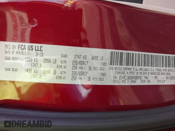 ✅ 2019 Chrysler Pacifica Touring L • VIN: 2C4RC1BG9KR680701 • Lot: 43586083. Listed on IAAI with 191,825 mi. Free auction sales archive from the USA and detailed vehicle history report at DreamBid. Image 9.