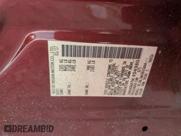 ✅ 2017 Nissan Maxima Platinum • VIN: 1N4AA6AP7HC404980 • Лот: 92856935. Опубликован ранее на Copart с пробегом 121 680 миль. Бесплатный доступ к архиву аукционных продаж из США и подробный отчёт об истории автомобиля на DreamBid. Изображение 13.